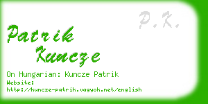 patrik kuncze business card